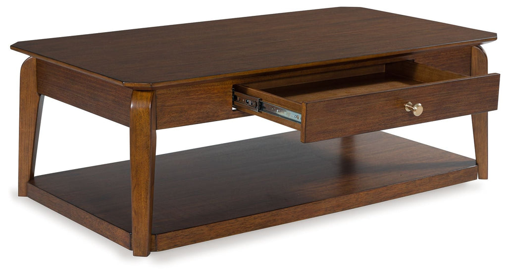 Trenmour - Rectangular Cocktail Table - Medium Brown - Stylish Home Furniture