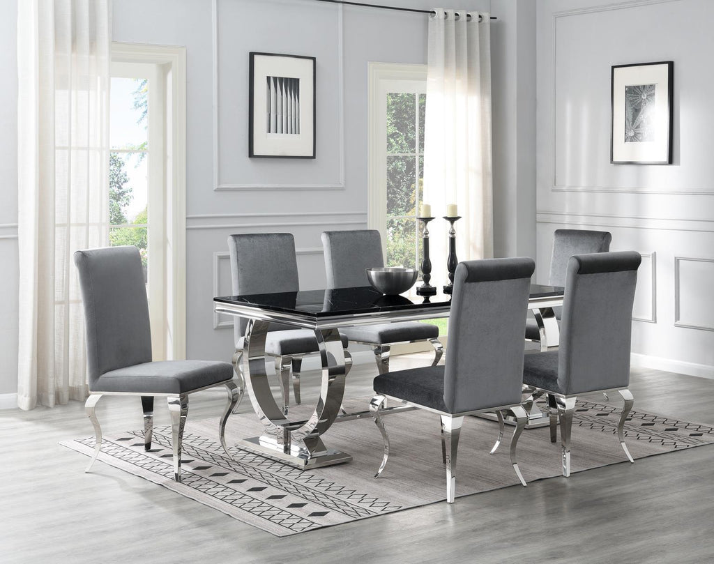 G-082-T-BLACK - Marble Dining Table - Black - Stylish Home Furniture