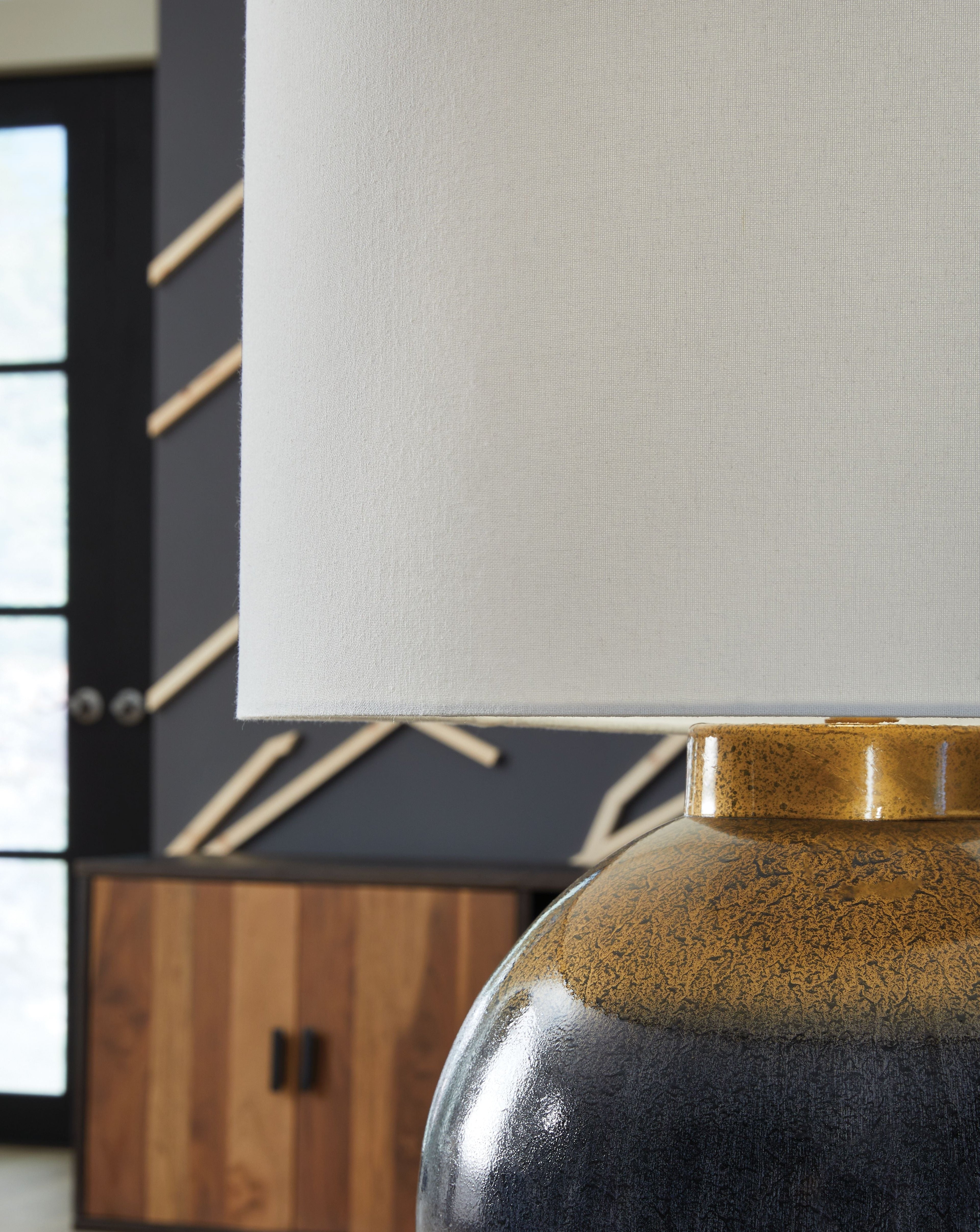 Adara - Metal Table Lamp - Blue / Gold Finish - Stylish Home Furniture