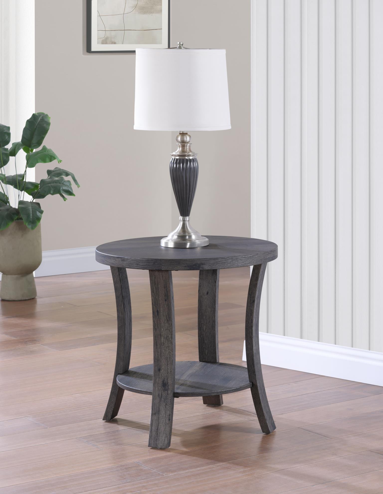 T177 - Coffee Table & 2 Round End Tables - Dark Brown - Stylish Home Furniture