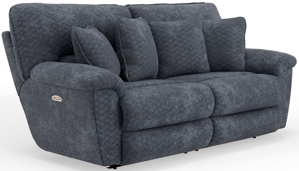Paxon - Deep Seat Power Reclining Sofa With Power Adjustable Headrest - Smoke - Stylish Home Furniture