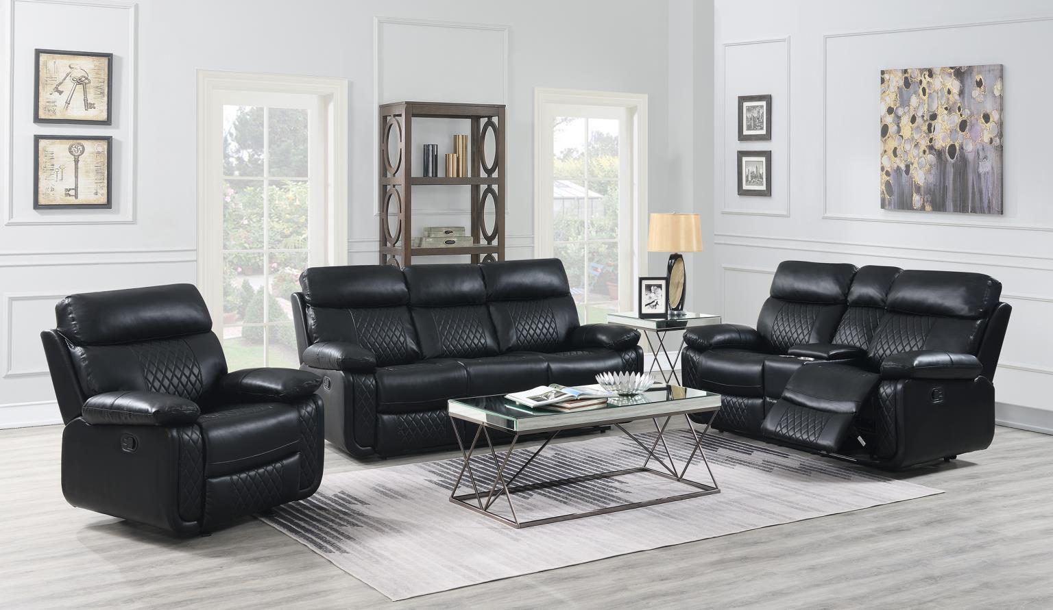 U136 - Motion Sofa - Black - Stylish Home Furniture