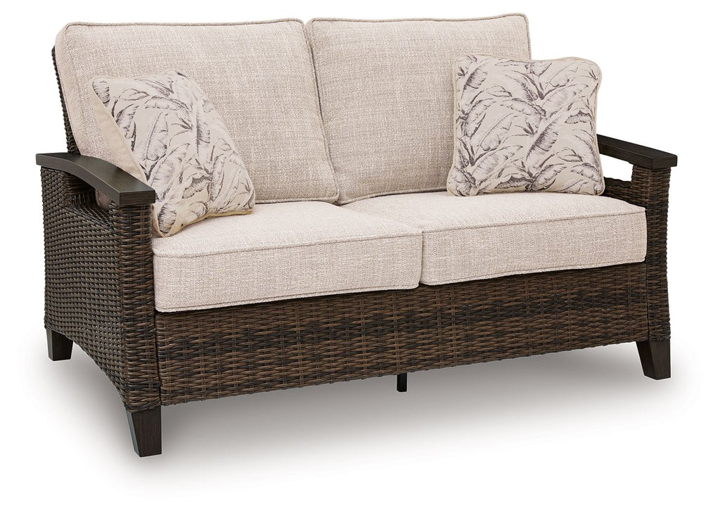 Monterey Point - Loveseat With Cushion - Dark Brown - Stylish Home Furniture