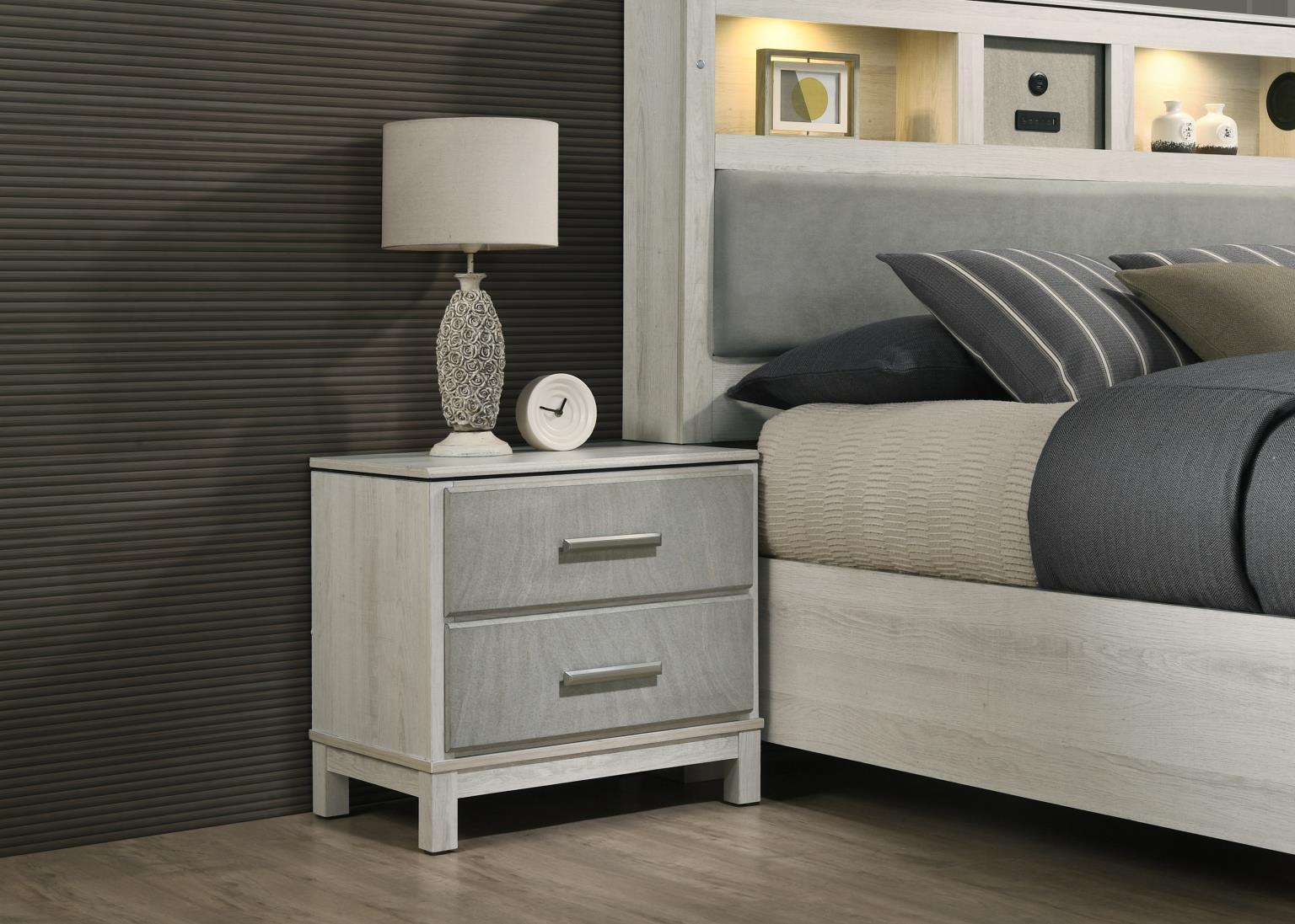 B261 - Nightstand - Light Beige / Dove Gray - Stylish Home Furniture