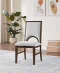D122 - Dining Upholstered Side Chair - Cherry / Light Gray