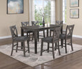 D160 - 7 Piece Dining Room Set (Counter Height Table, 6 Counter Chairs) - Gray - Stylish Home Furniture