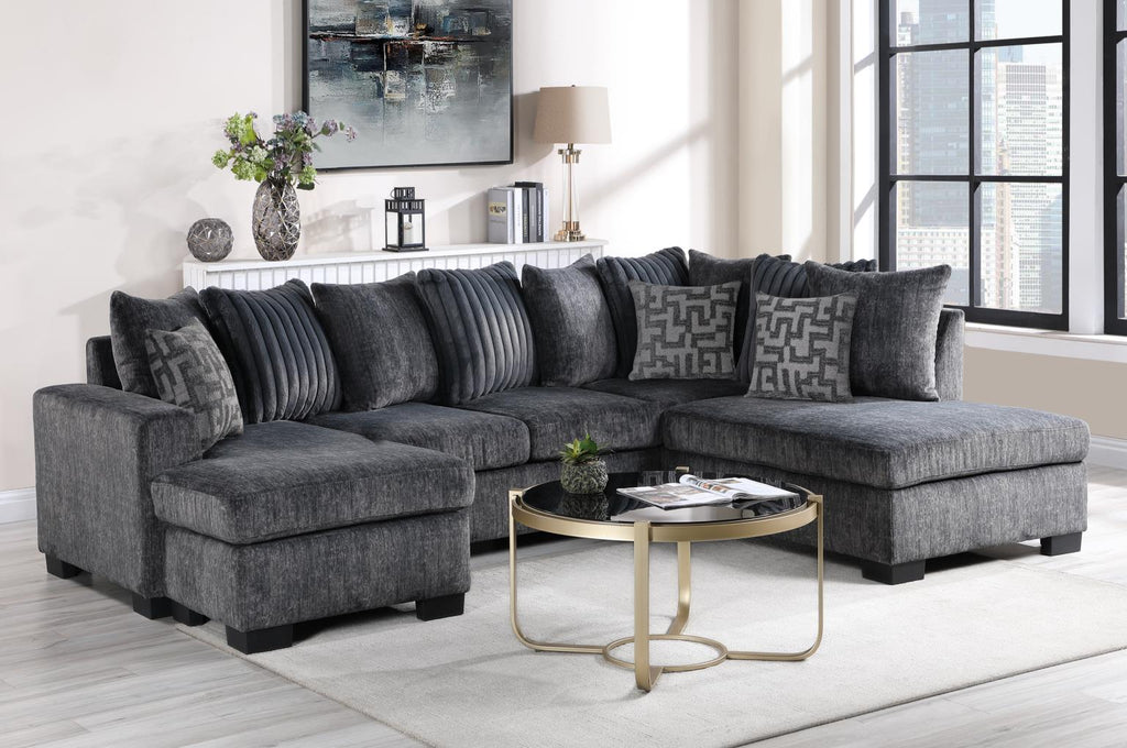 U264 - 3 Piece Sectional - Charcoal - Stylish Home Furniture