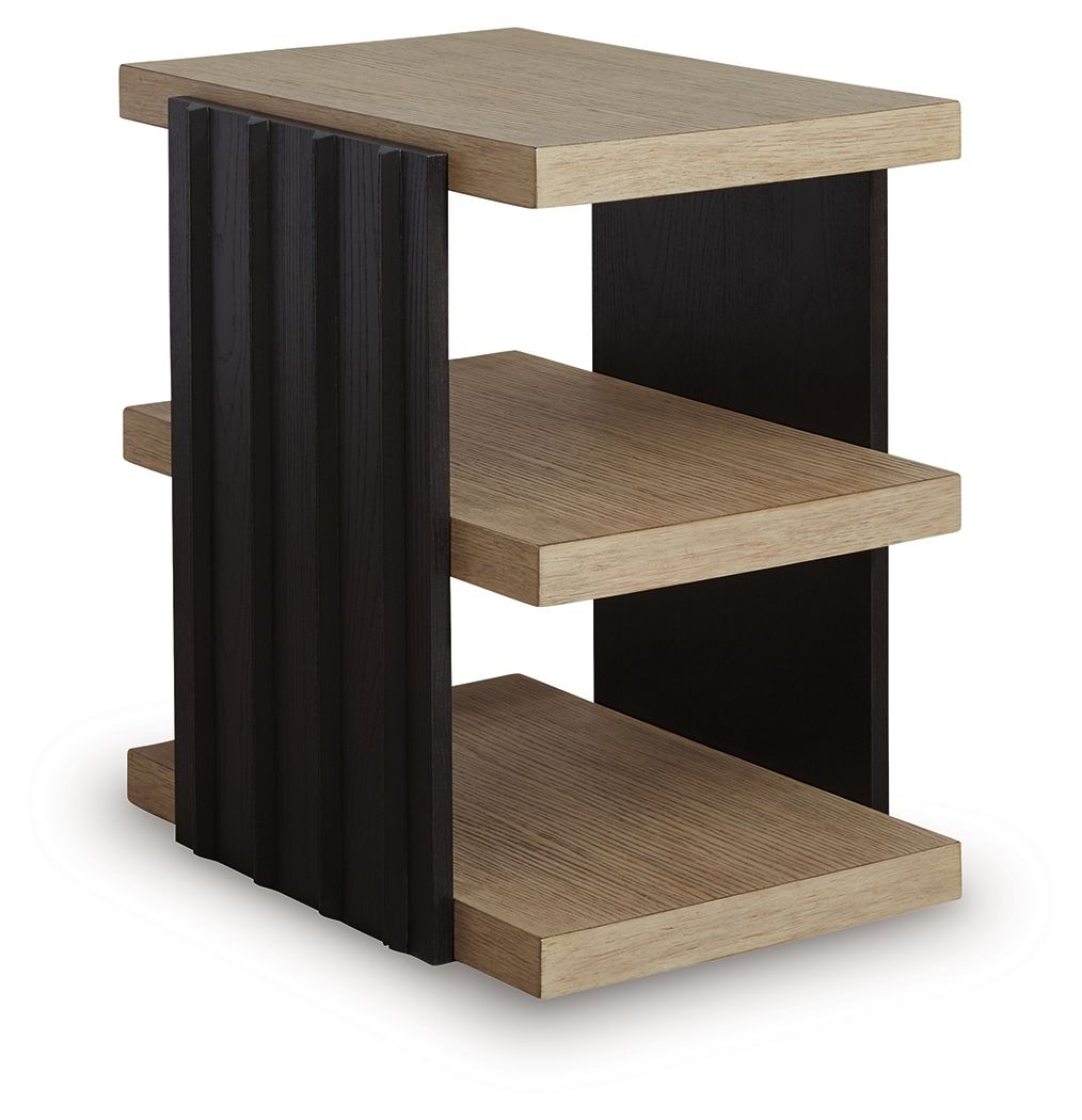 Rylandyn - Rectangular End Table - Black / Light Brown - Stylish Home Furniture
