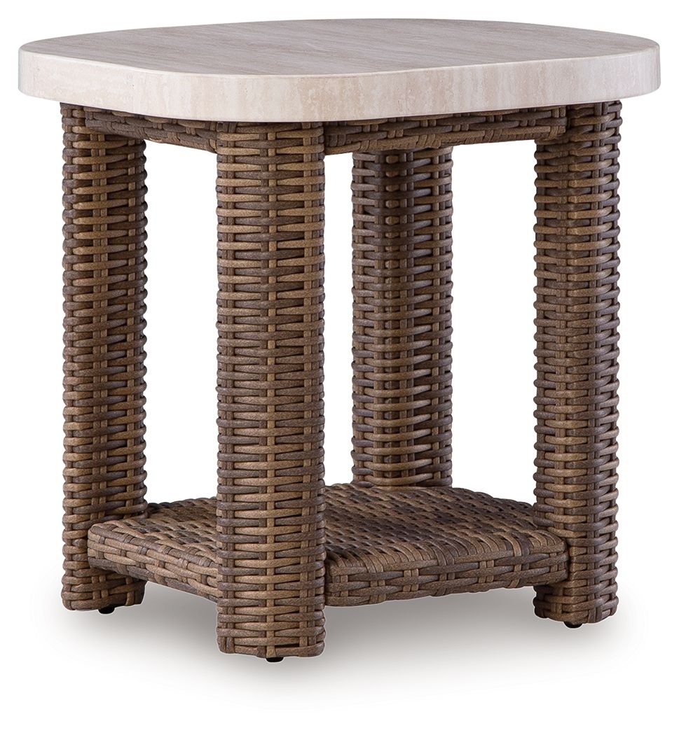 Dolan Creek - Square End Table - Beige / Brown - Stylish Home Furniture