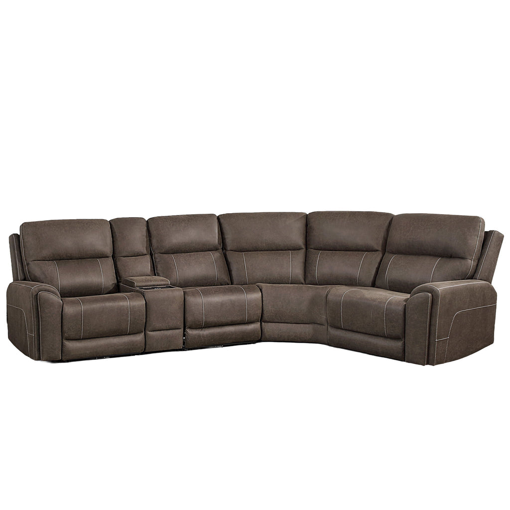 Gaia - 5 Piece P2 Power Sectional - Sable