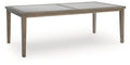Rainier Ranch - Rectangle Dining Table With Umbrella Option - Brown / Beige - Stylish Home Furniture