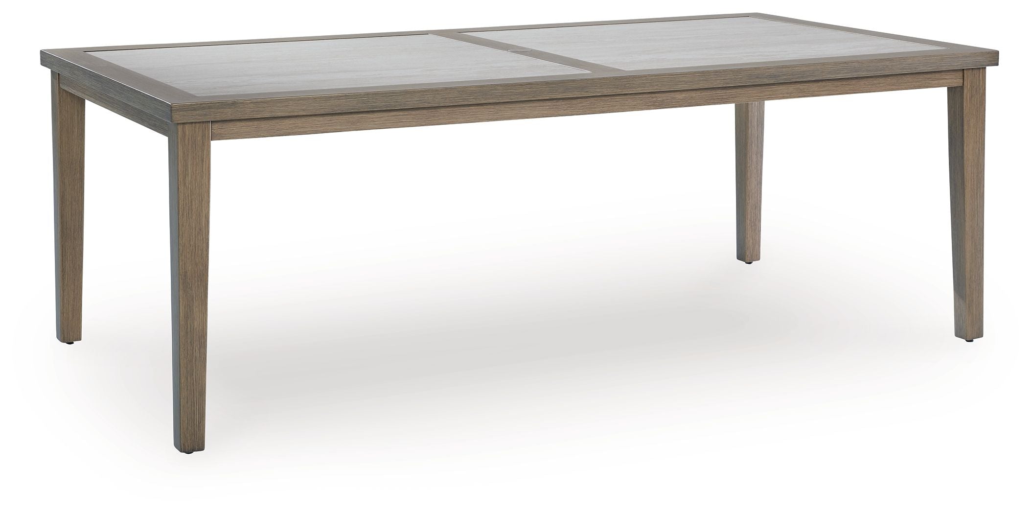 Rainier Ranch - Rectangle Dining Table With Umbrella Option - Brown / Beige - Stylish Home Furniture