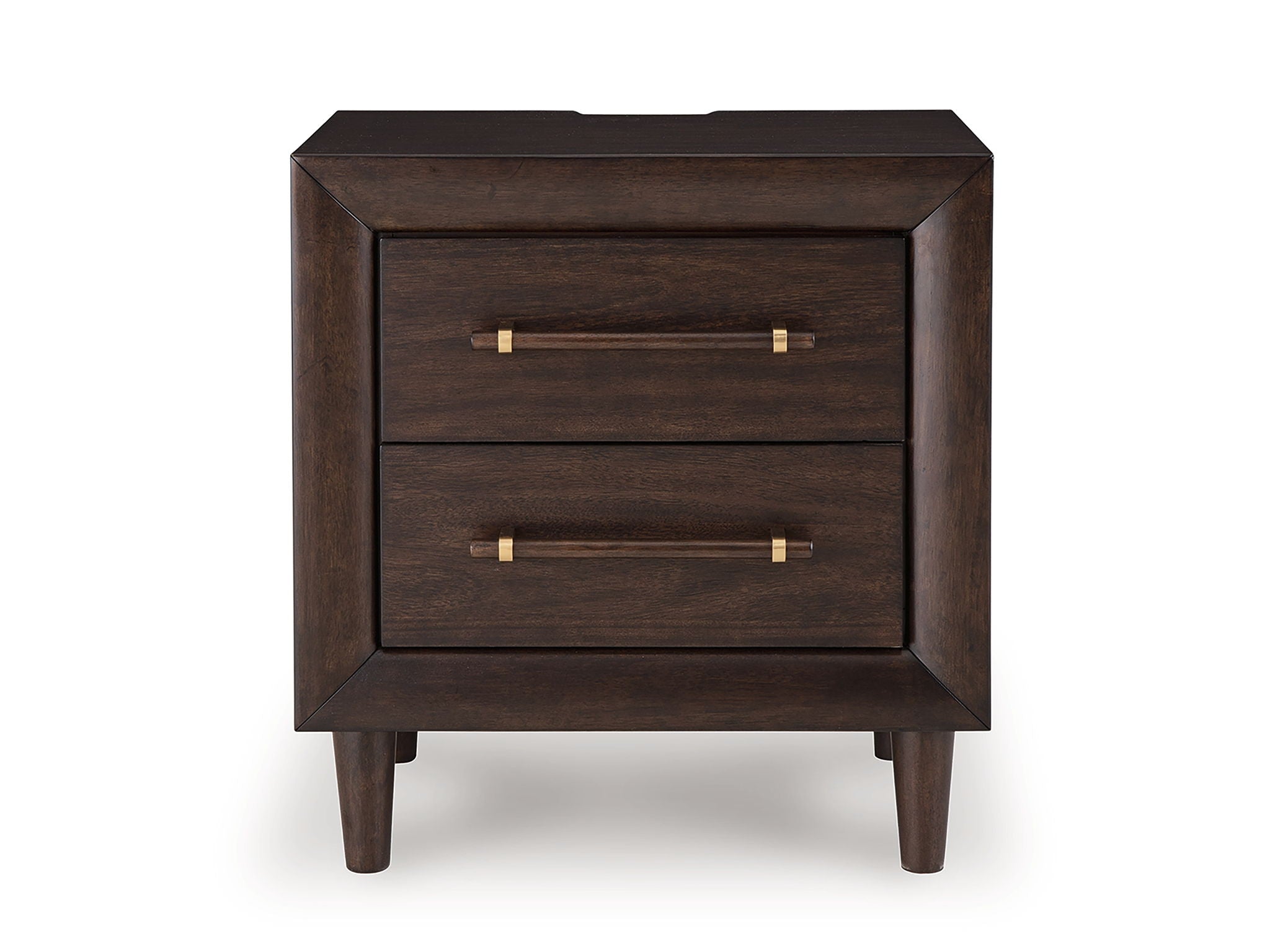 Dantenton - Two Drawer Night Stand - Merlot - Stylish Home Furniture