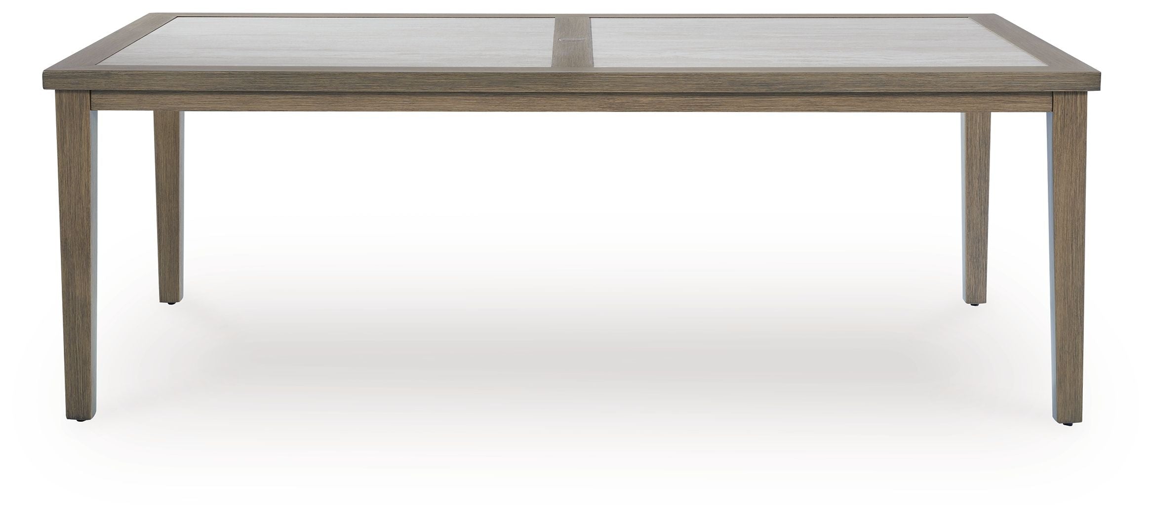 Rainier Ranch - Rectangle Dining Table With Umbrella Option - Brown / Beige - Stylish Home Furniture