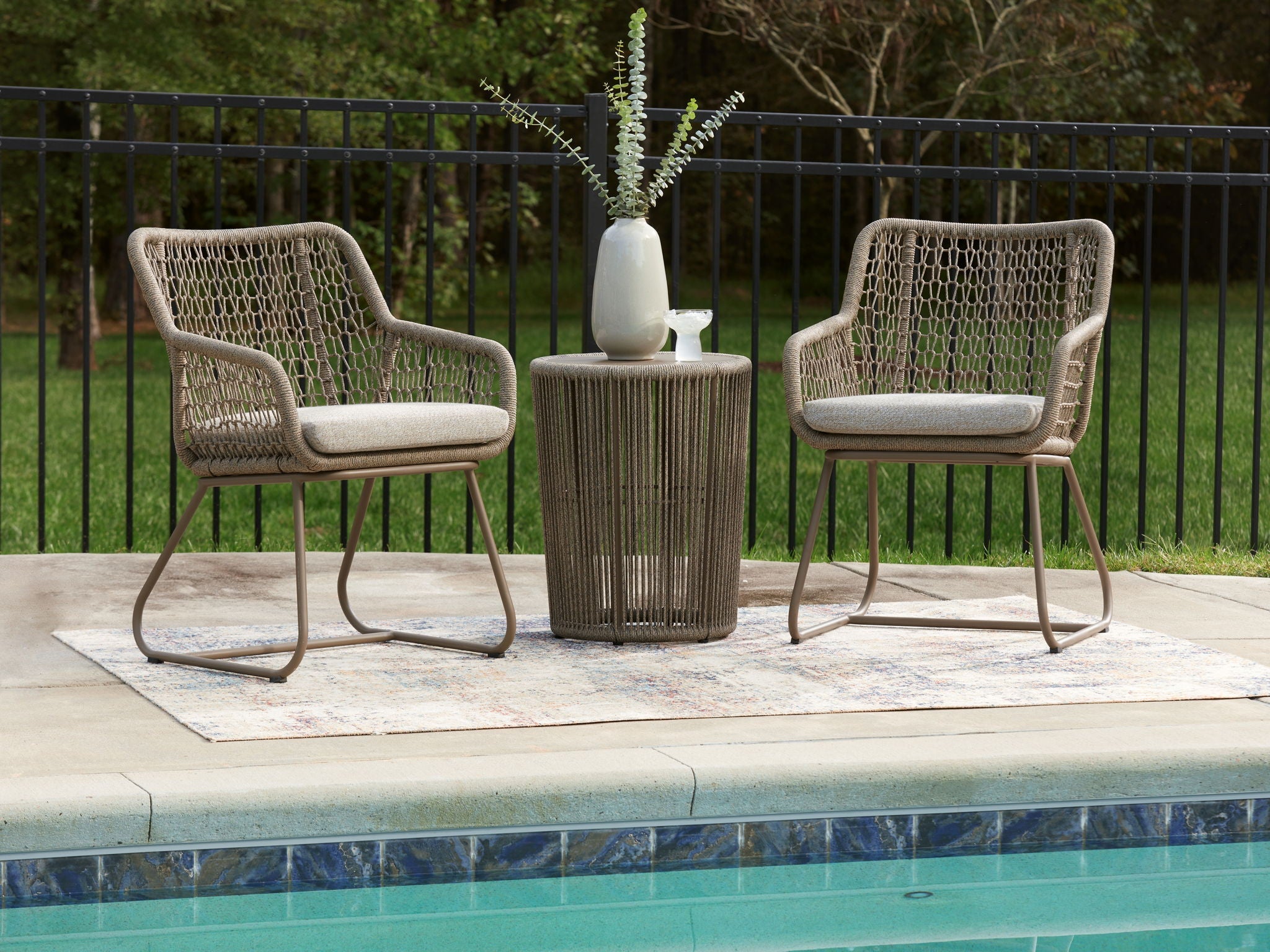 Majors Beach - Outdoor Table And 2 Chairs (Set of 3) - Beige - Stylish Home Furniture