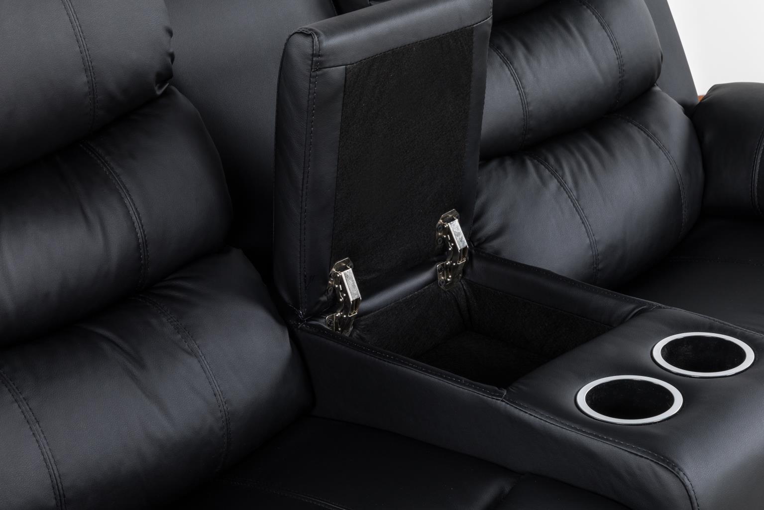 U190 - Motion Sofa - Black - Stylish Home Furniture