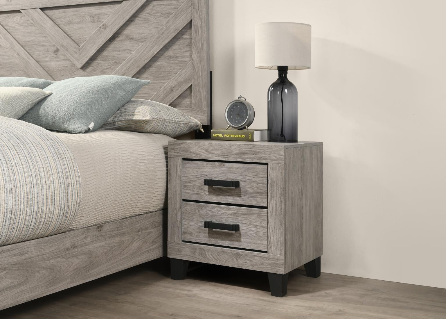B528 - Nightstand - Light Gray - Stylish Home Furniture