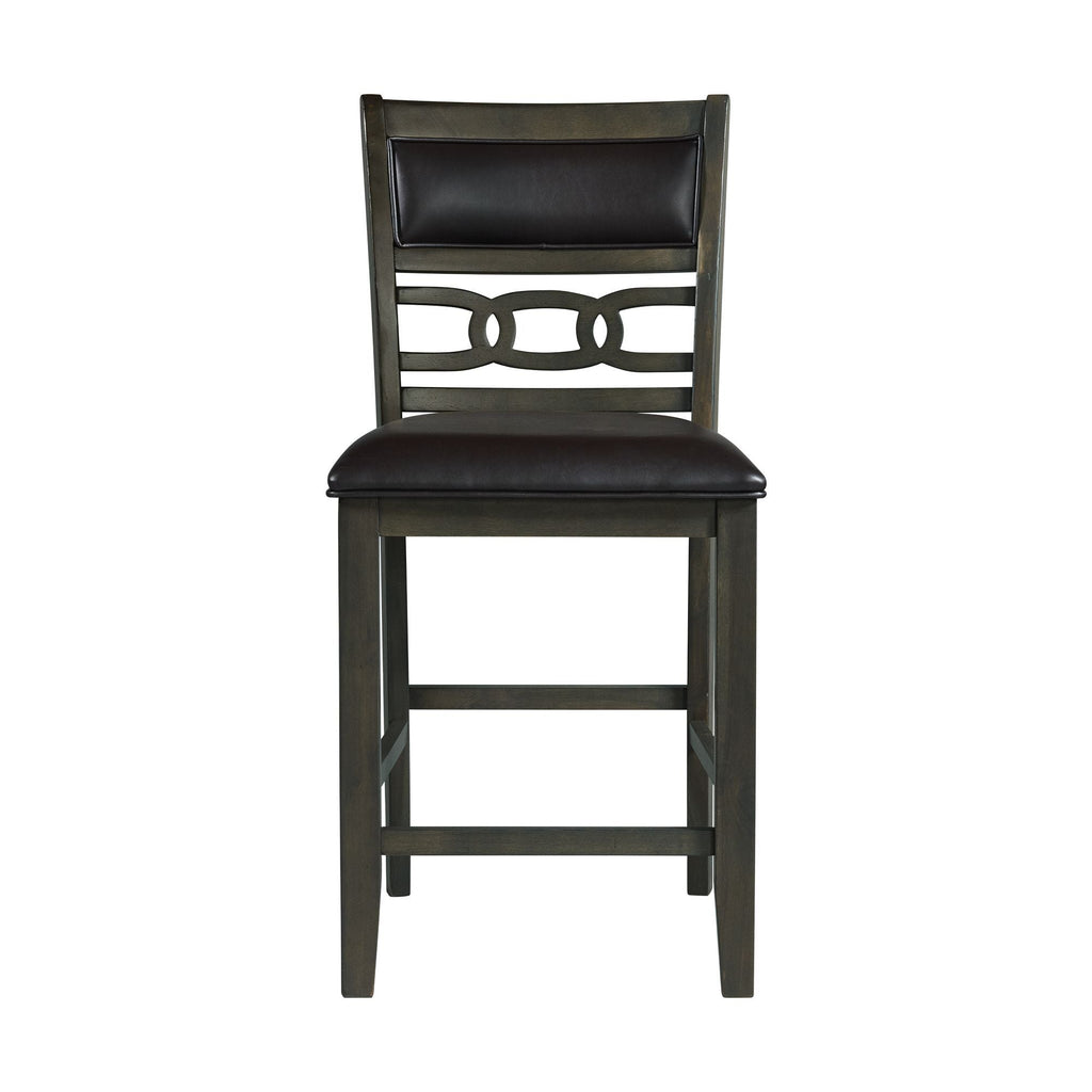 Amherst - Counter Side Chair With PU Cushion (Set of 2) - Gray Finish - Stylish Home Furniture