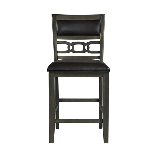 Amherst - Counter Side Chair With PU Cushion (Set of 2) - Gray Finish - Stylish Home Furniture