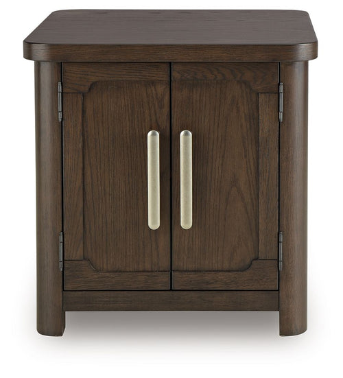 Breckington - Rectangular 2-door End Table - Dark Brown - Stylish Home Furniture