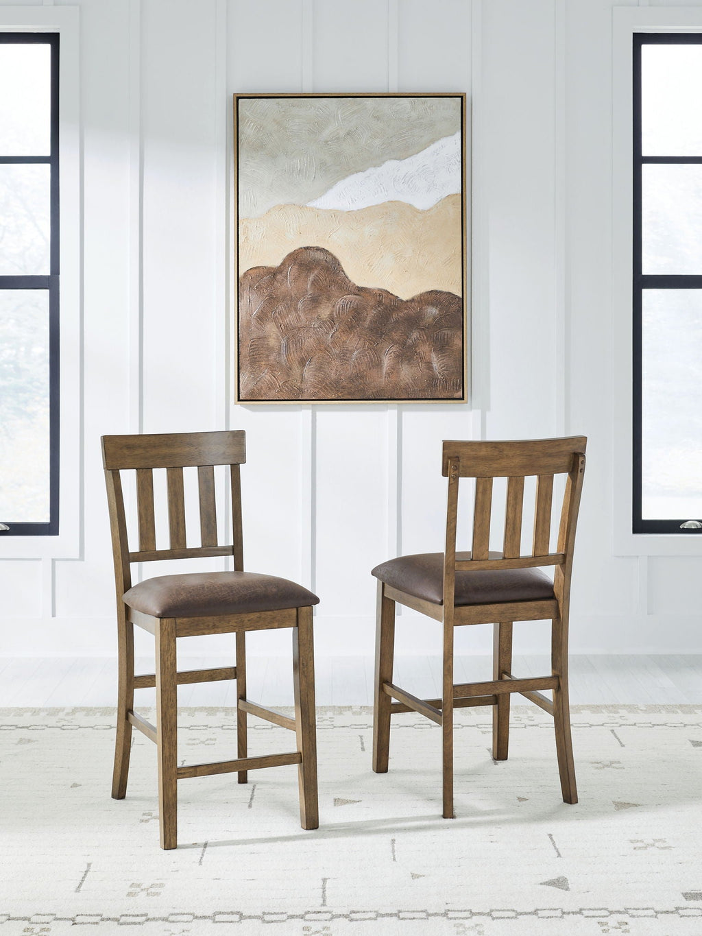 Urbinforte - Upholstered Barstool (Set of 2) - Light Brown - Stylish Home Furniture