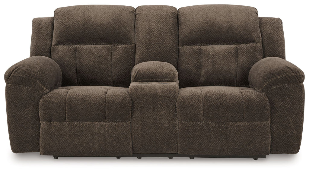 Frohn - Dbl Reclining Loveseat With Console - Stylish Home Furniture