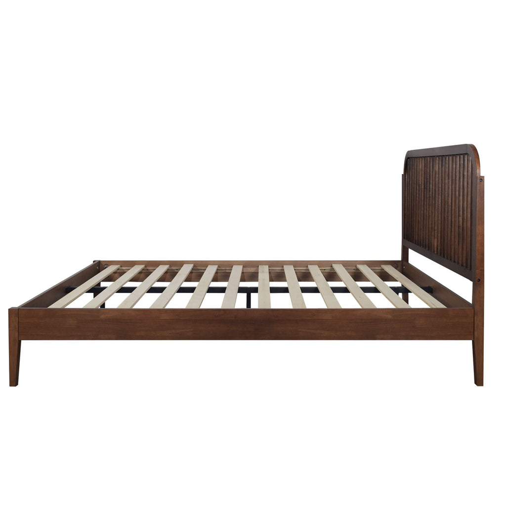 Soma - 5/0 Platform Spindle Queen Bed - Walnut - Stylish Home Furniture