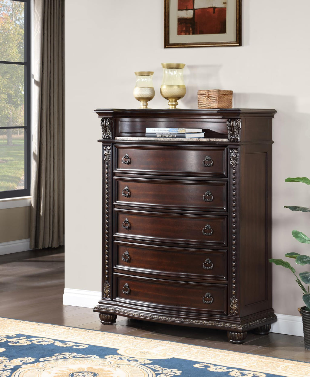 B054 - Chest - Cherry - Stylish Home Furniture