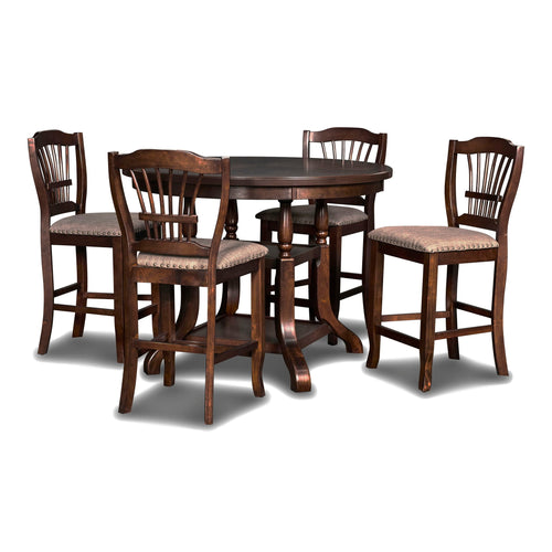 Bixby - Counter Table & 4 Chairs - Espresso - Stylish Home Furniture