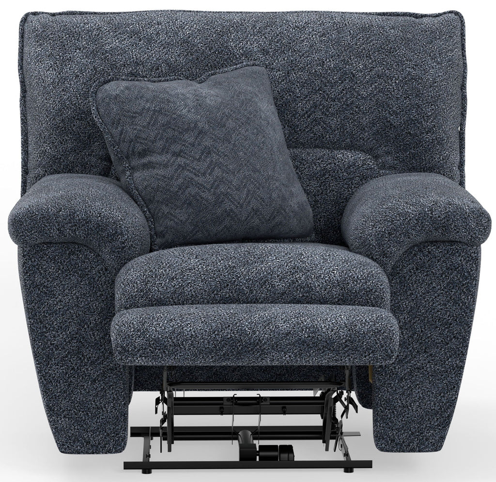 Paxon - Deep Seat Power Lay Flat Recliner With Power Adjustable Headrest - Smoke - Stylish Home Furniture