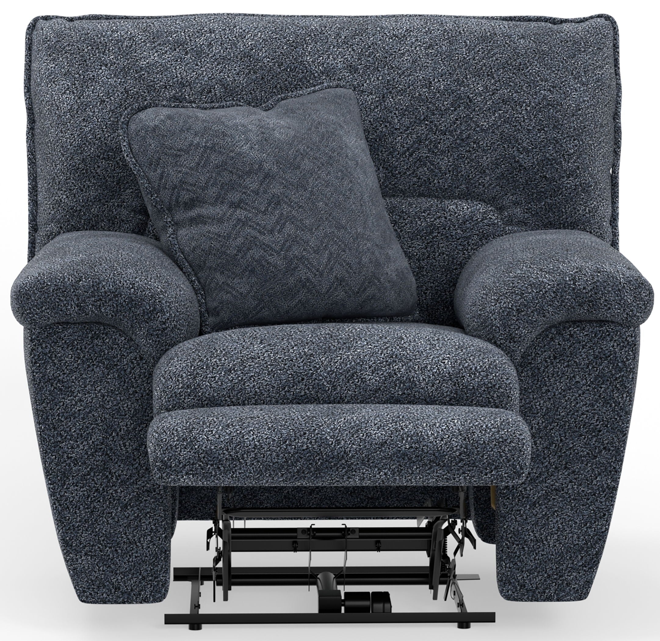Paxon - Deep Seat Power Lay Flat Recliner With Power Adjustable Headrest - Smoke - Stylish Home Furniture
