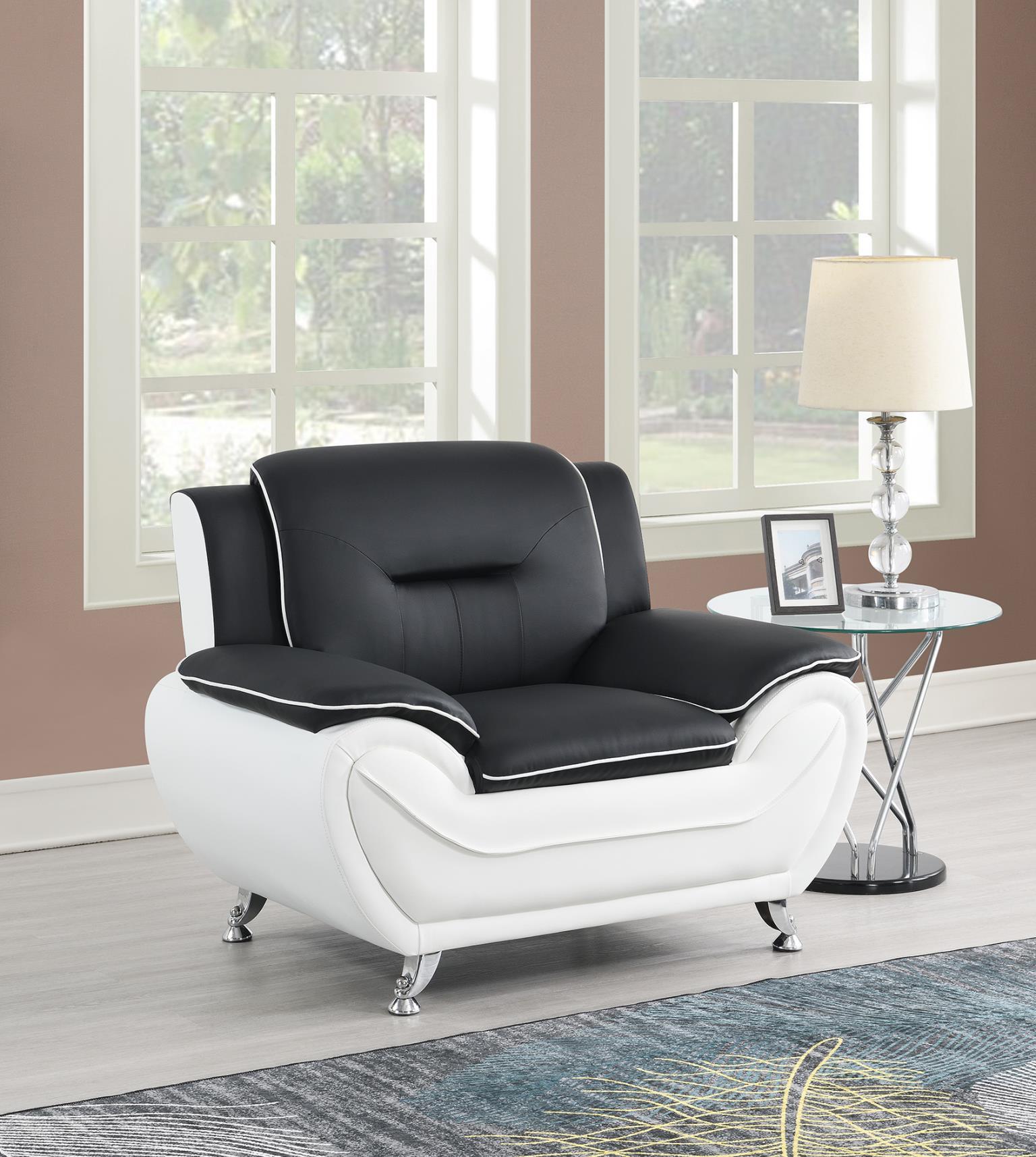 U487 - Faux Leather Chair - Black - Stylish Home Furniture
