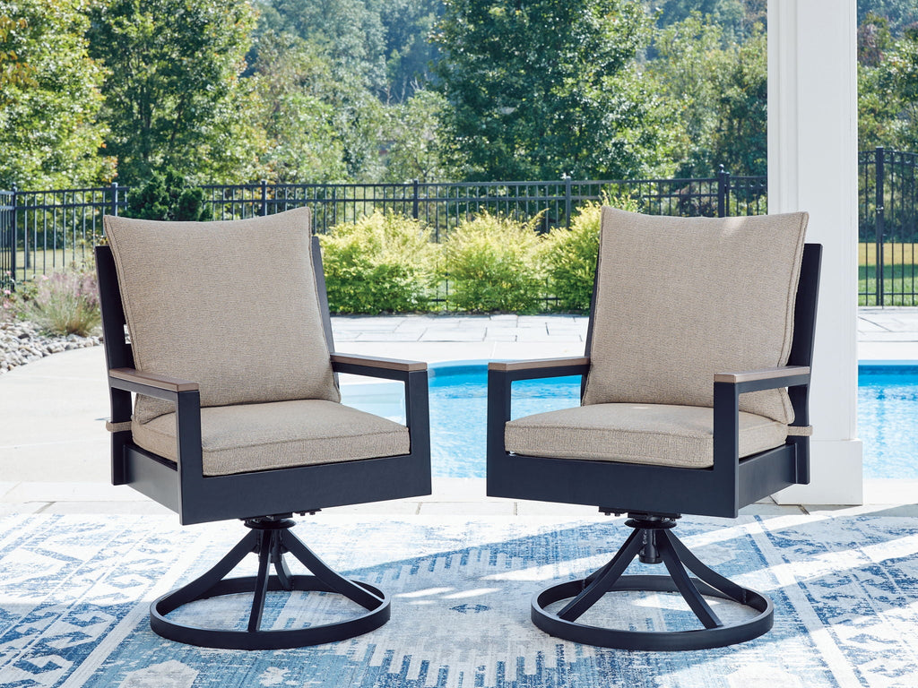 East Beach - Swivel Chair With Cushion (Set of 2) - Blue - Stylish Home Furniture