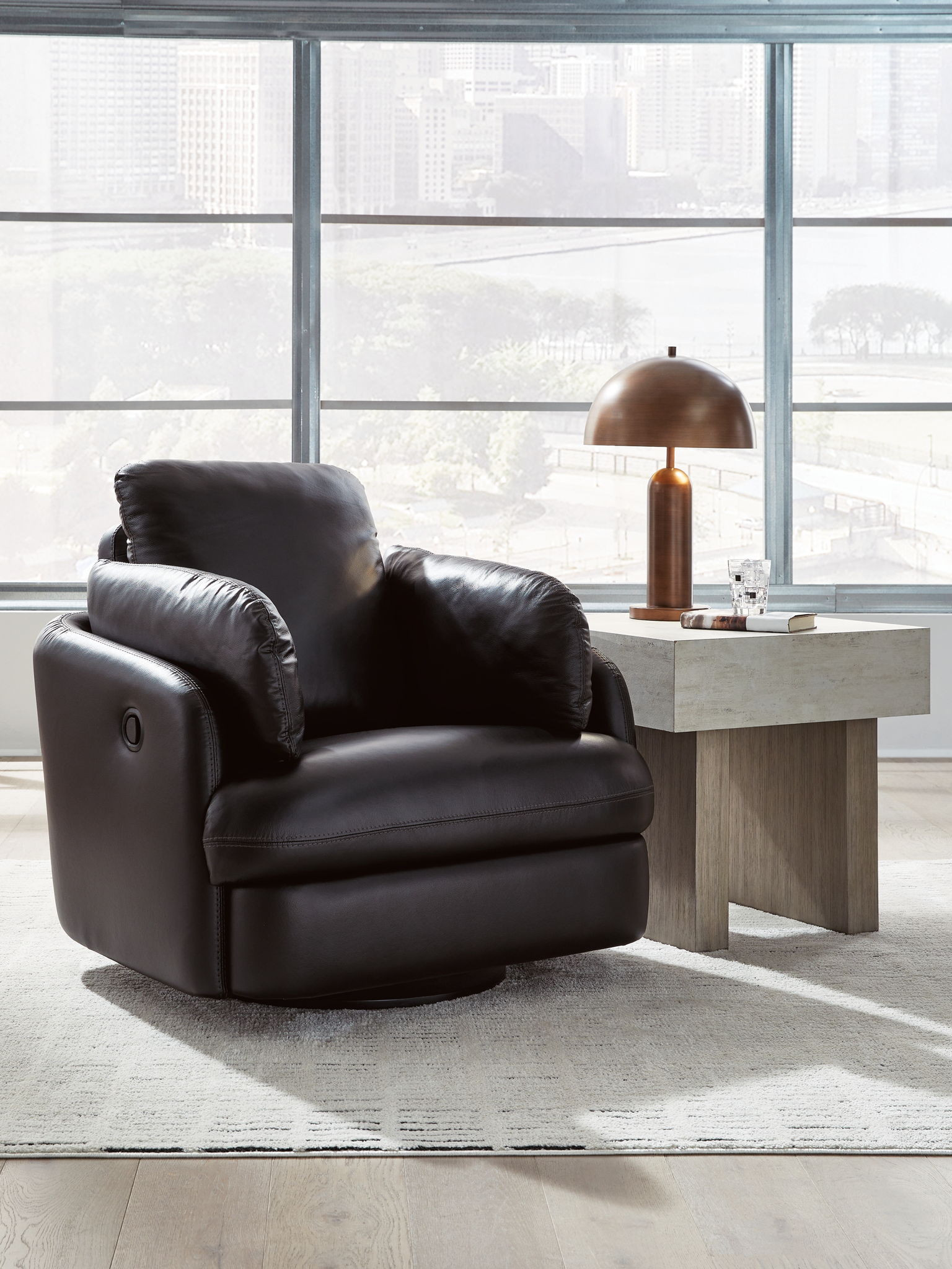 Modmax II - Swivel Glider Recliner - Black - Stylish Home Furniture