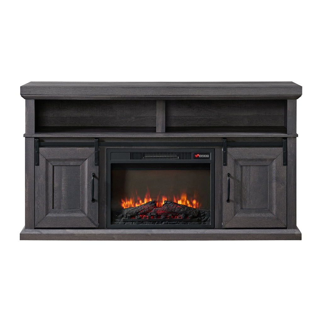 Macau - Console With 23" Fireplace Insert - Gray