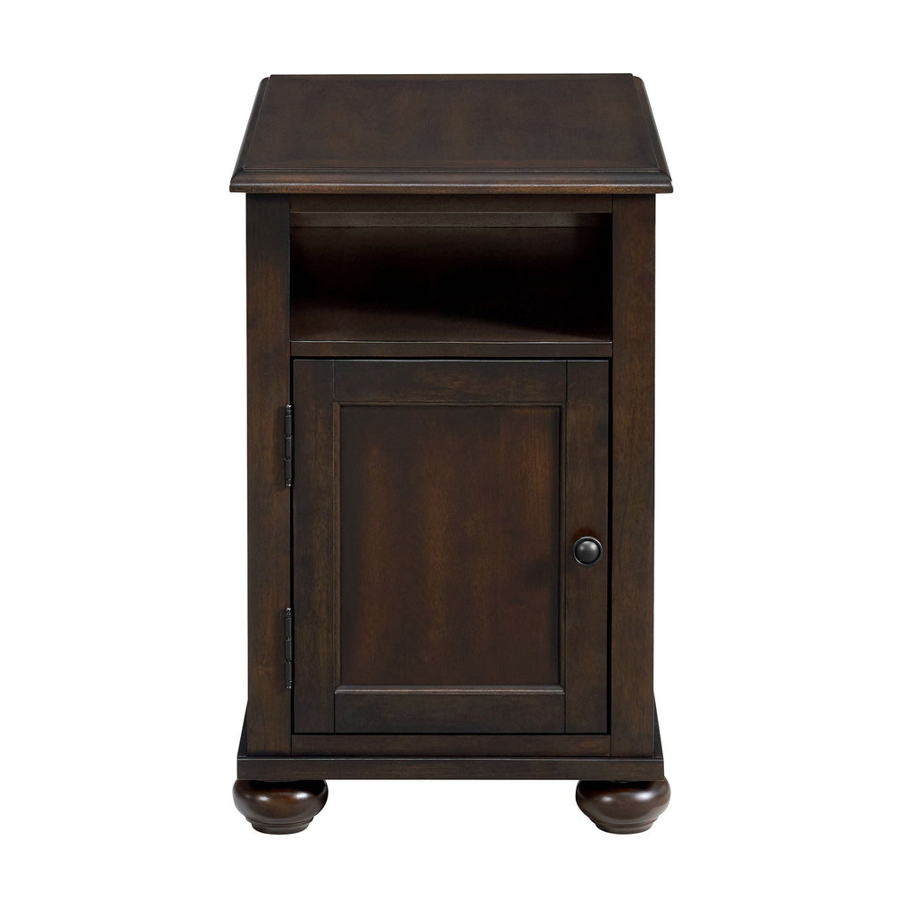 Wagner - Chairside Table With USB - Cherry - Stylish Home Furniture