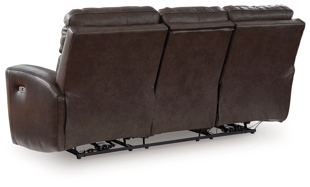 Crossplex - Power Reclining Sofa With Adjustable Headrest - Smoke - Stylish Home Furniture