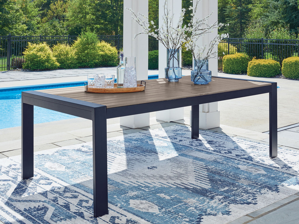 East Beach - Rectangular Dining Table With Umbrella Option - Blue - Stylish Home Furniture