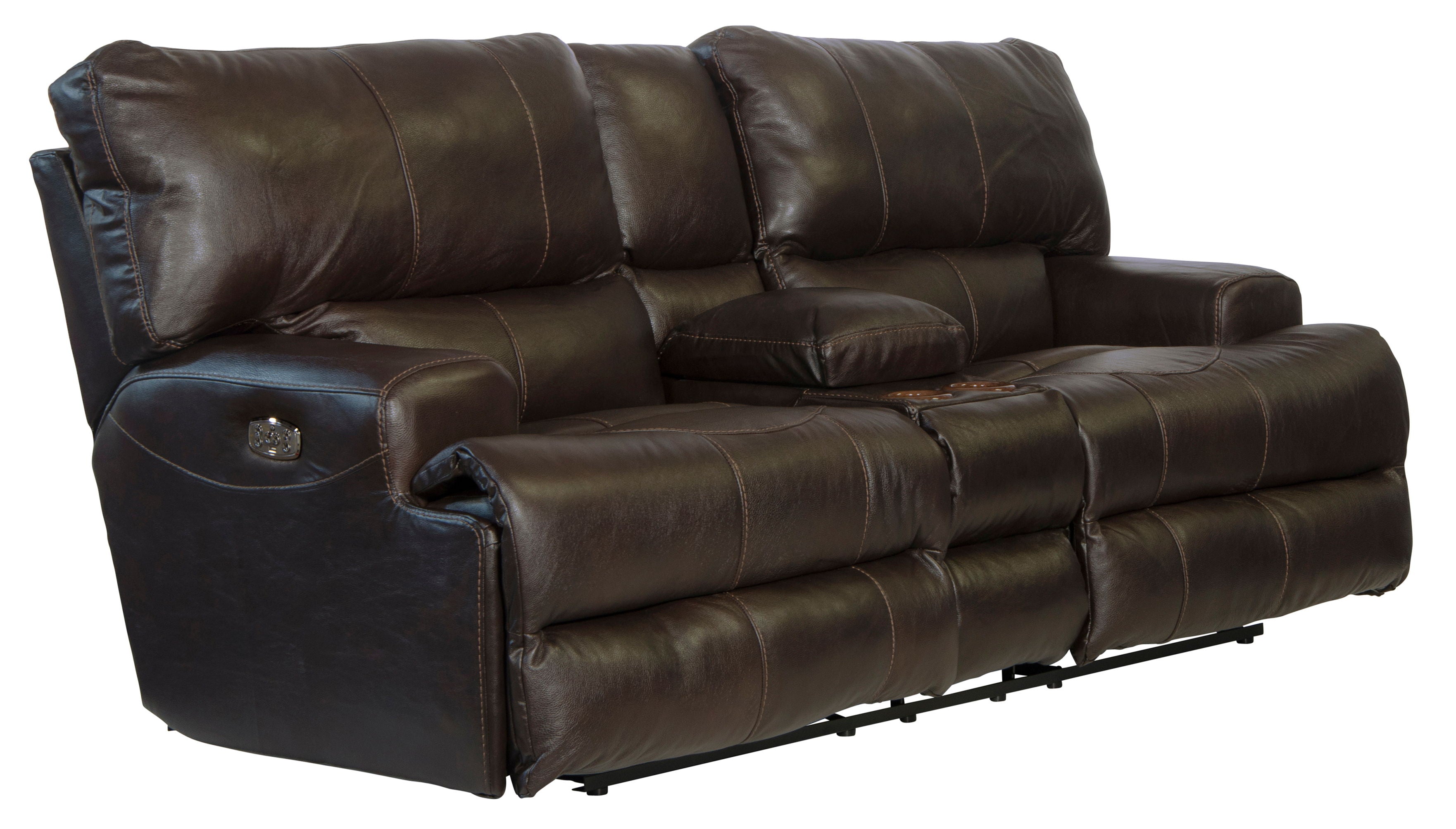 Wembley - Power Headrest With Lumbar Lay Flat Reclining Console Loveseat - Stylish Home Furniture