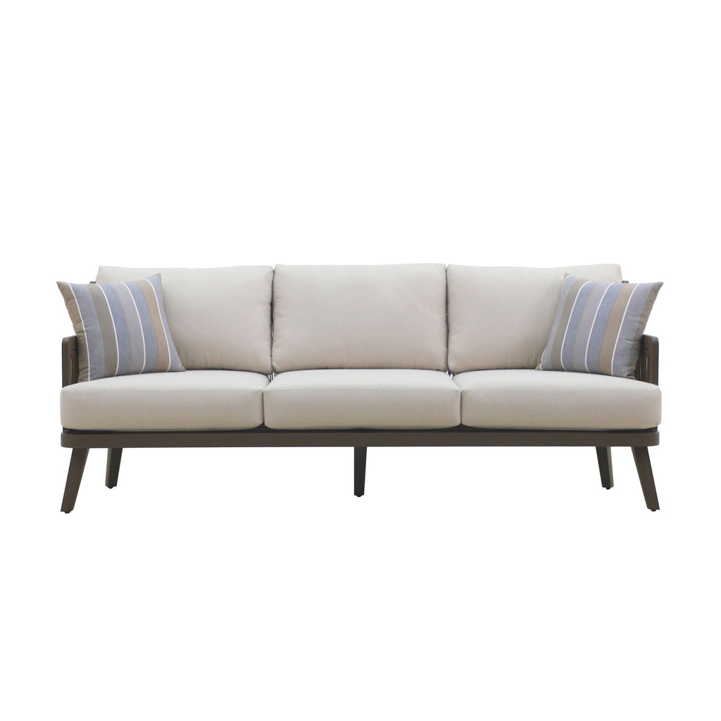 Genova - Patio Sofa With Two Accent Pillows - Gray - Stylish Home Furniture