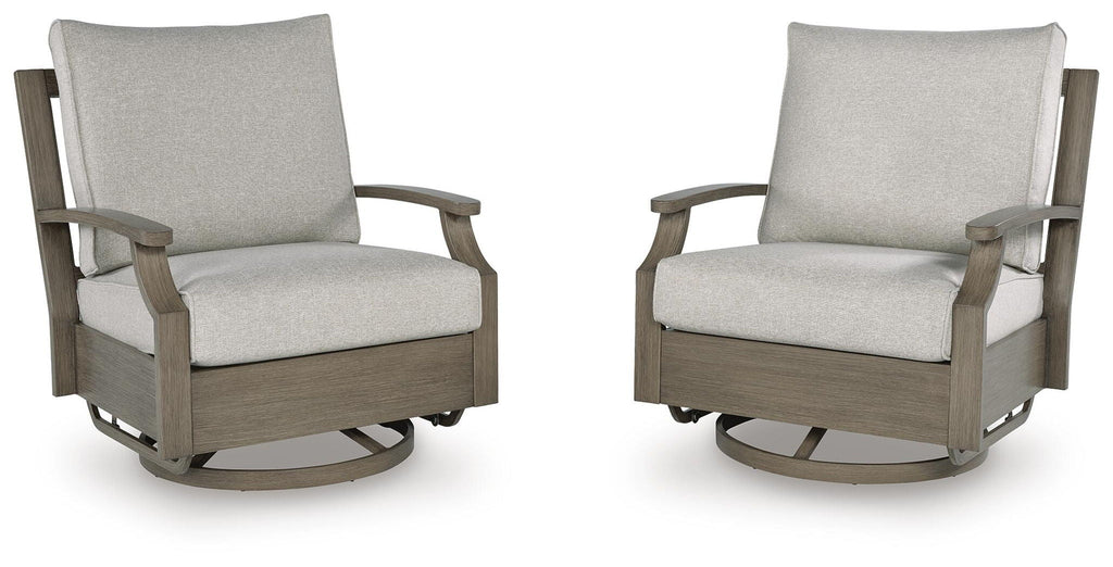 Rainier Ranch - Swivel Glider Chair With Cushion - Brown / Beige - Stylish Home Furniture