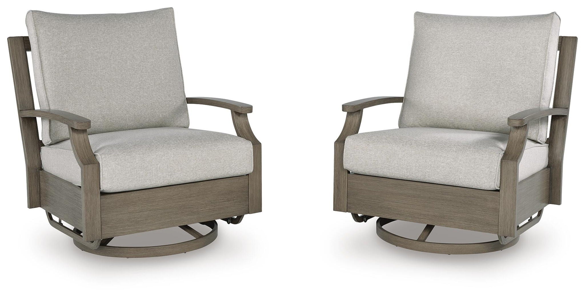Rainier Ranch - Swivel Glider Chair With Cushion - Brown / Beige - Stylish Home Furniture