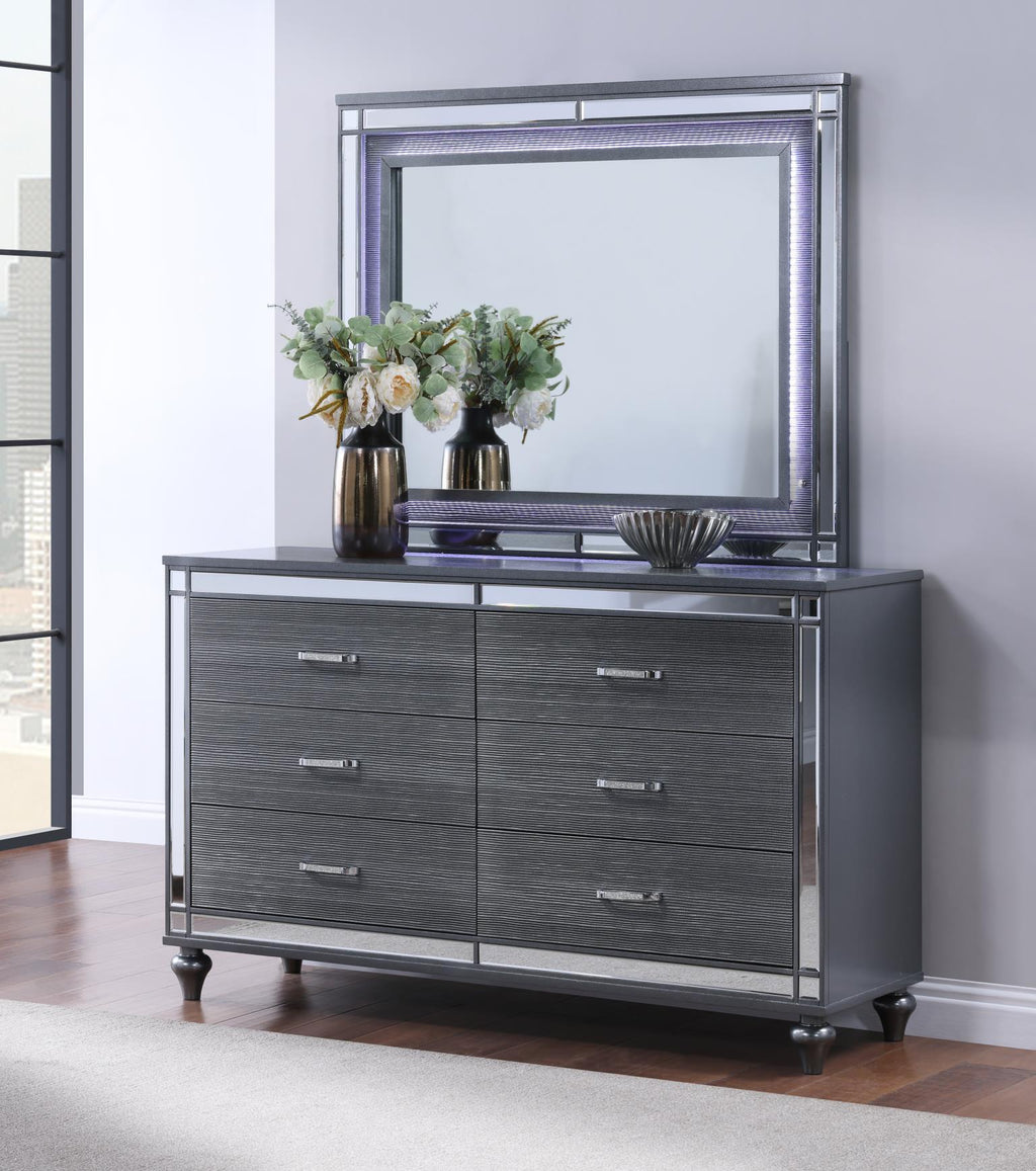 B223 - LED Mirror - Charcoal Gloss - Stylish Home Furniture