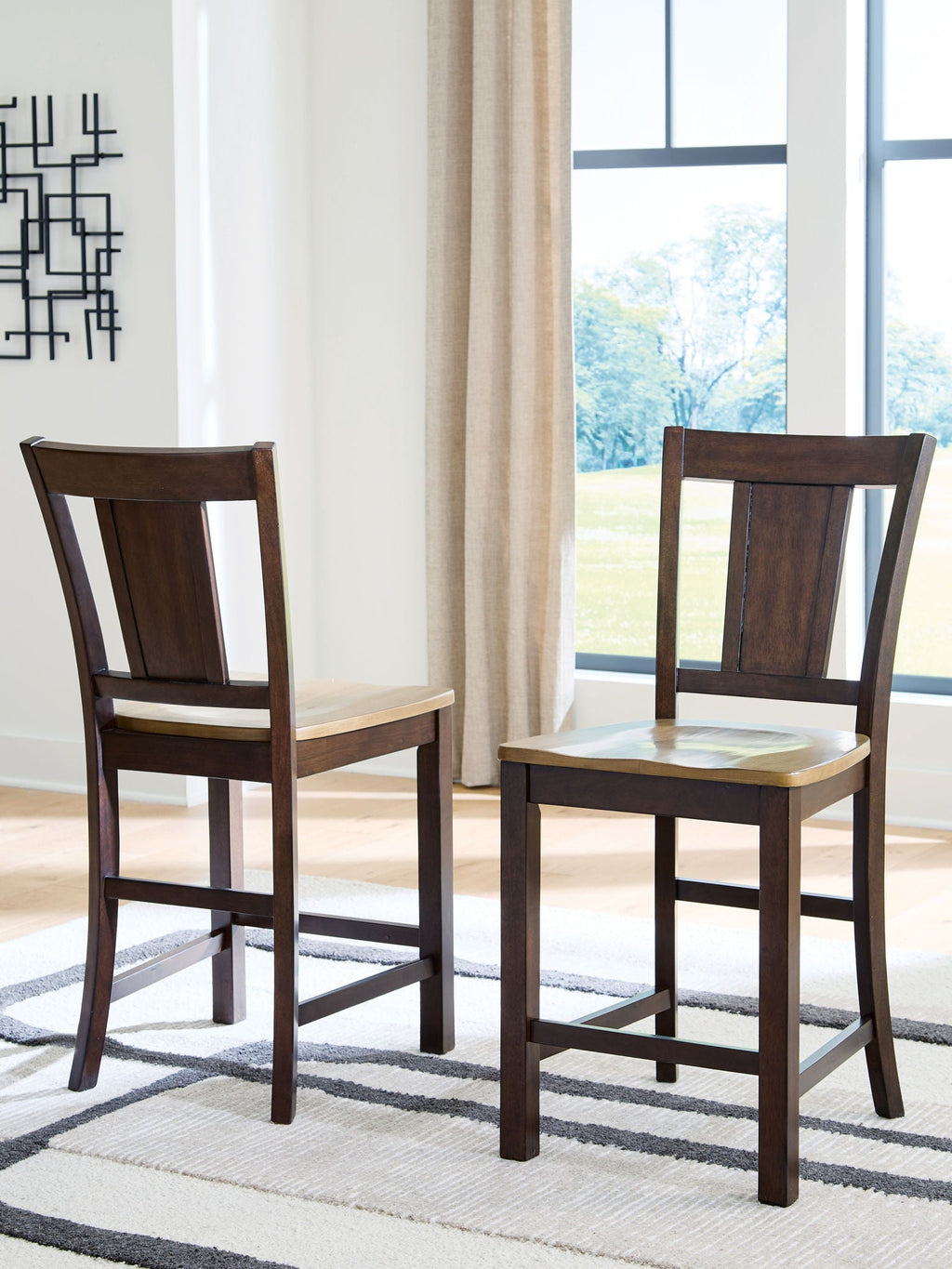 Rylandeen - Barstool (Set of 2) - Light Brown / Dark Brown - Stylish Home Furniture