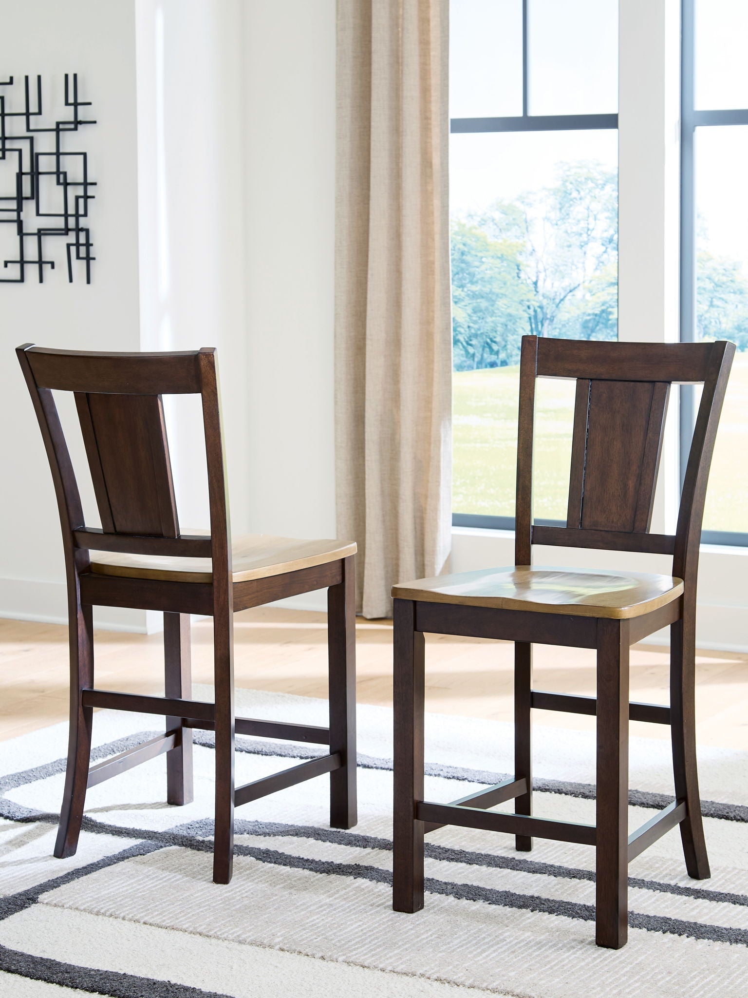 Rylandeen - Barstool (Set of 2) - Light Brown / Dark Brown - Stylish Home Furniture