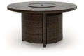 Monterey Point - Round Fire Pit Table - Dark Brown - Stylish Home Furniture