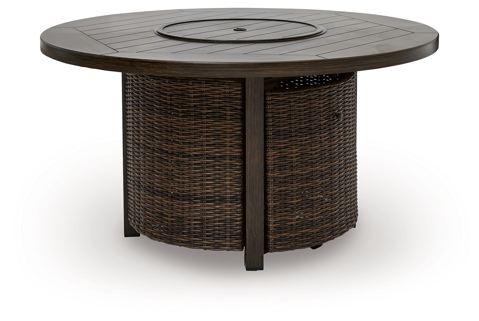 Monterey Point - Round Fire Pit Table - Dark Brown - Stylish Home Furniture