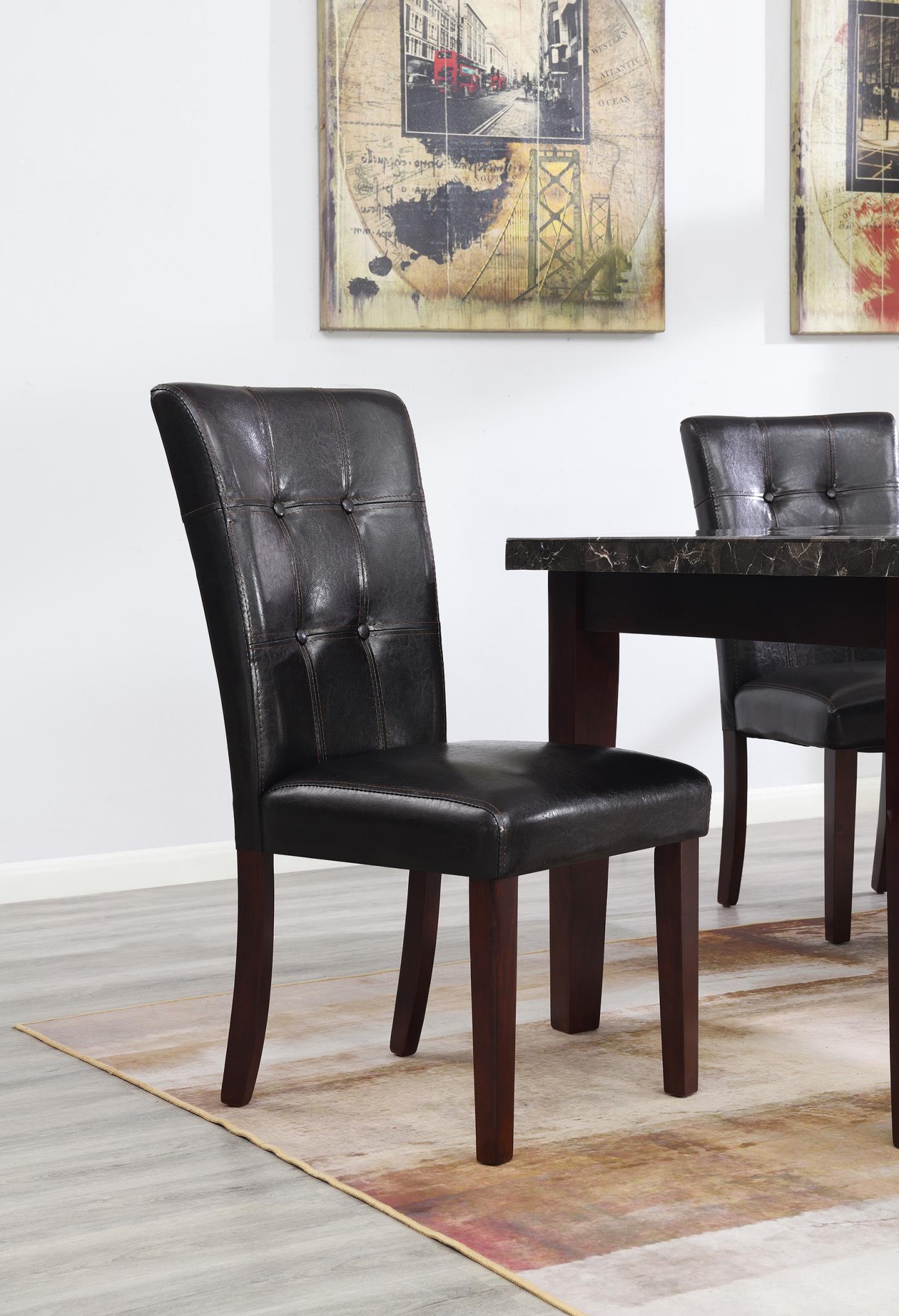 D128 - Side Chair - Black / Dark Brown - Stylish Home Furniture