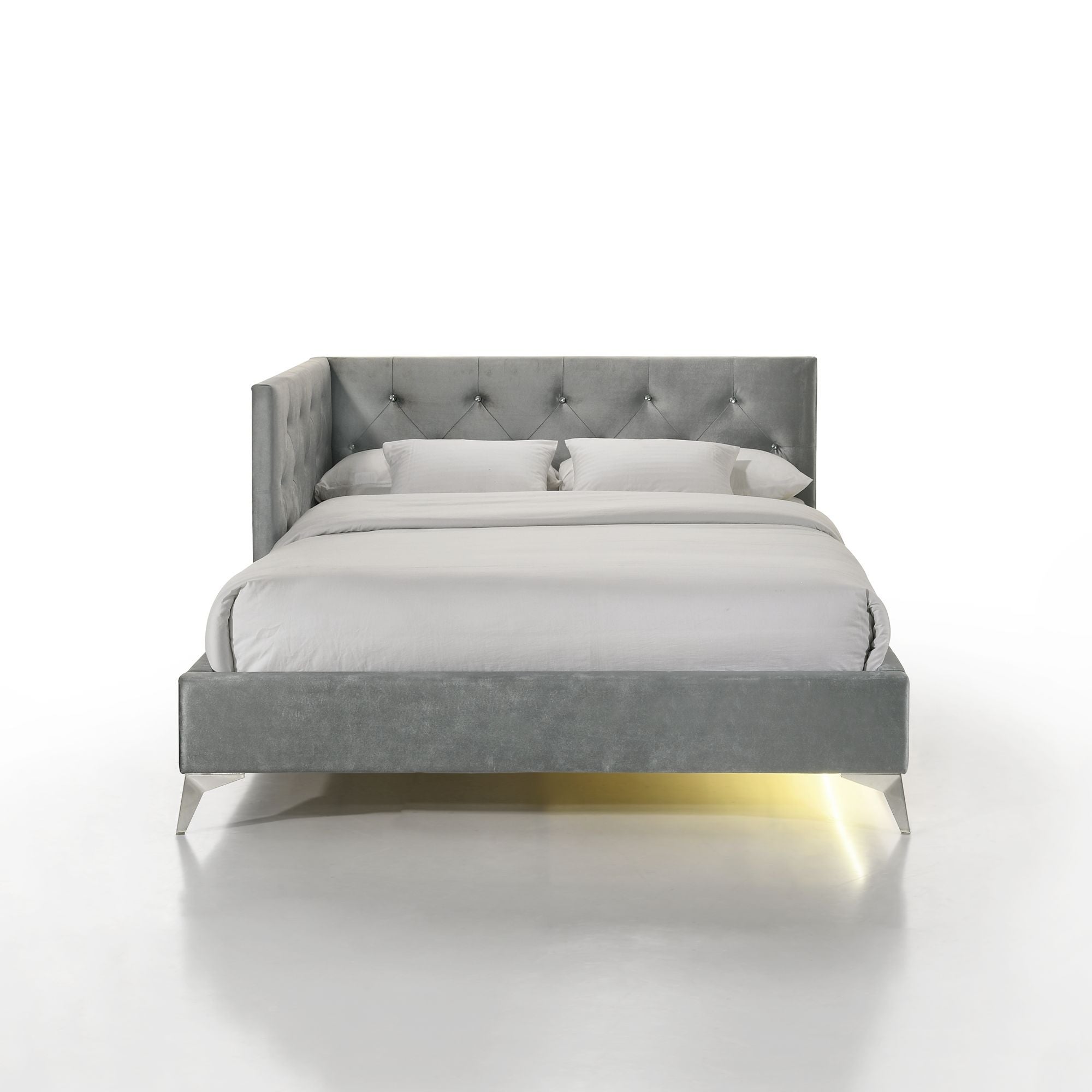 Amberley - Full Upholstered Corner Bed With LED And USB - Stylish Home Furniture
