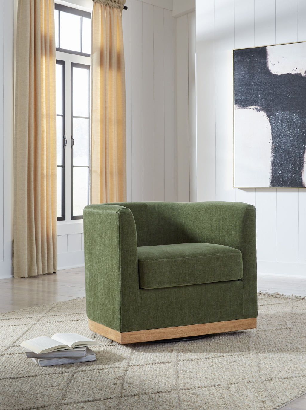 Jersonlow - Swivel Chair - Forest Green - Stylish Home Furniture
